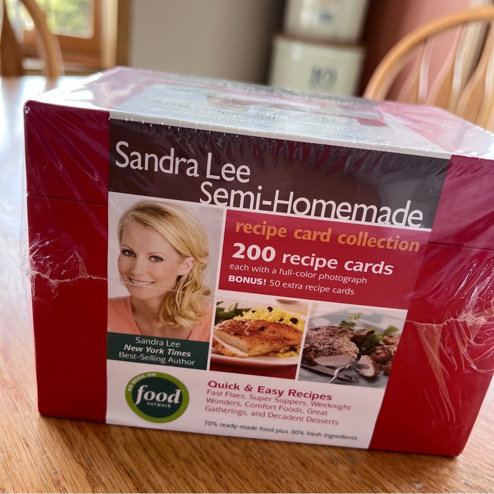 Sandra Lee semi homemade recipe card collection Box 200 recipe cards +50 bonus